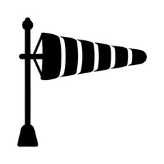 Wind indicator weather icon silhouette vector illustration