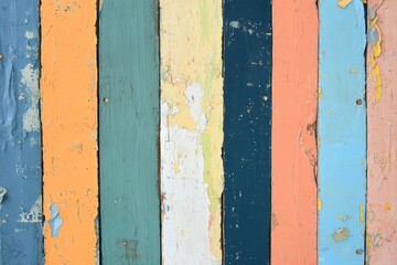 Vibrant Multi-Colored Weathered Wooden Planks Background Texture