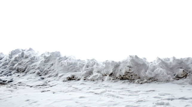 a pile of snow sitting on top of a snow covered ground