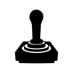 Monochrome classic joystick game controller silhouette vector illustration