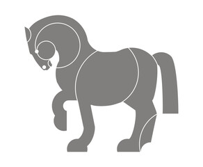 Horse silhouette. Animal logo.