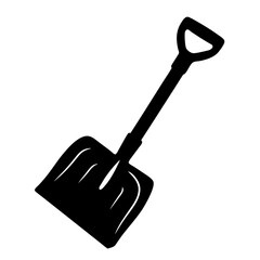 Snow shovel silhouette vector illustration