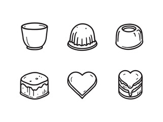 Jelly line art vector illustration