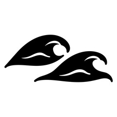 Stylized ocean waves silhouette vector illustration