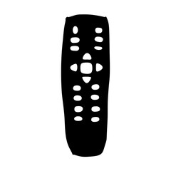Television remote silhouette vector illustration