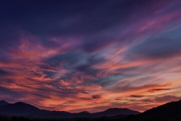 Fototapeta premium Beautiful sunset over mountains