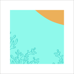 Abstract color summer background in figure square. Template for flyer design, presentation. Vector.