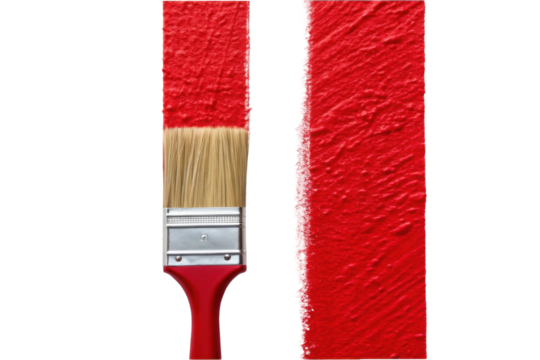 PNG Red paintbrush stroke on white background with textured finish
