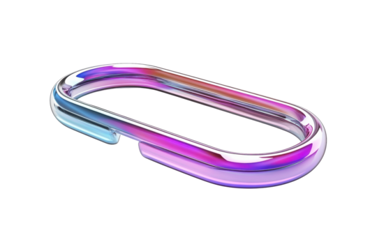 A luminous iridescent loop shimmers invitingly a modern marvel embodying seamless connection on transparent background