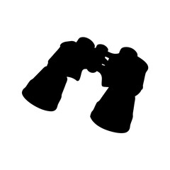 Binoculars silhouette for wildlife spotting and camping vector illustration