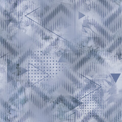 Seamless soft-colored pattern with bold geometric forms, perfect for use in home decor, textile, and digital artwork