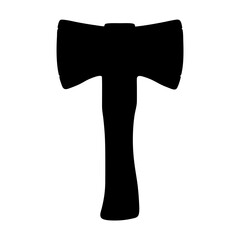 Hatchet silhouette for bushcraft survival and camping vector illustration