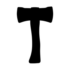 Hatchet silhouette for bushcraft survival and camping vector illustration