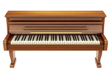 A polished wooden piano stands ready to inspire musical dreams and creative expression against on transparent background