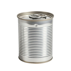 Silver metal can isolated on transparent background