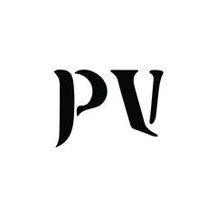 PV monogram logo design letter text name symbol monochrome logotype alphabet character simple logo