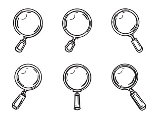Magnifying Glass line art vector illustration