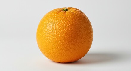 Fresh Whole Orange Isolated on White Background

