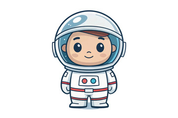PNG Cute cartoon astronaut in spacesuit with helmet - child character illustration