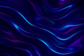 Obraz premium Deep space-inspired glossy liquid in cosmic purple, indigo, and glowing cyan streaks, smooth wave motion with reflective highlights, surreal and modern