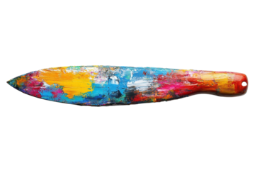 A vibrant palette knife painting evoking abstract expressionism reflecting emotional depth and on transparent background