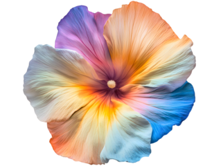 Vibrant Colorful Petal Flower Blossom on Transparent Background Nature Pattern