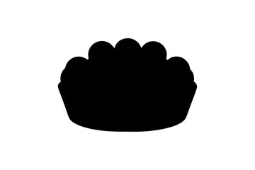 Delicious steamed buns in traditional bowl silhouette set vector illustration