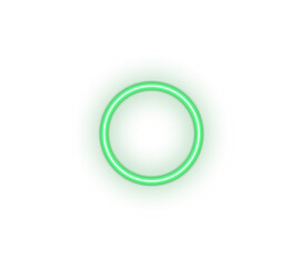 Title: Glowing Green Neon Circle Light Effect  on white Background