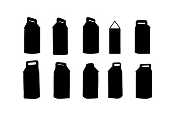 Milk carton black silhouette icon isolated on white vector illustration