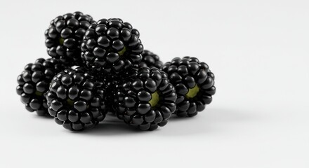 Fresh Blackberries Isolated on White Background