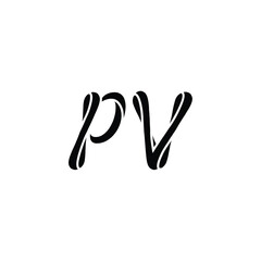 PV monogram logo design letter text name symbol monochrome logotype alphabet character simple logo