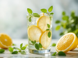 Fototapeta premium Cool Citrus Lemonade - Photorealistic 8K Gencraft Image