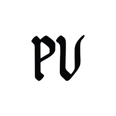 Obraz premium PV monogram logo design letter text name symbol monochrome logotype alphabet character simple logo