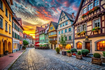 Naklejka premium Altstadt HDR Photography: High-Dynamic Range Images of Old Town, Germany