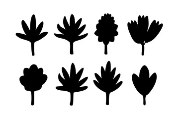 Yucca flower minimalist silhouette pack vector illustration