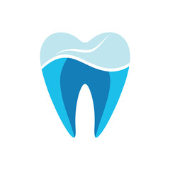 Transparent Dental Symbol in Glass Style Abstract Tooth