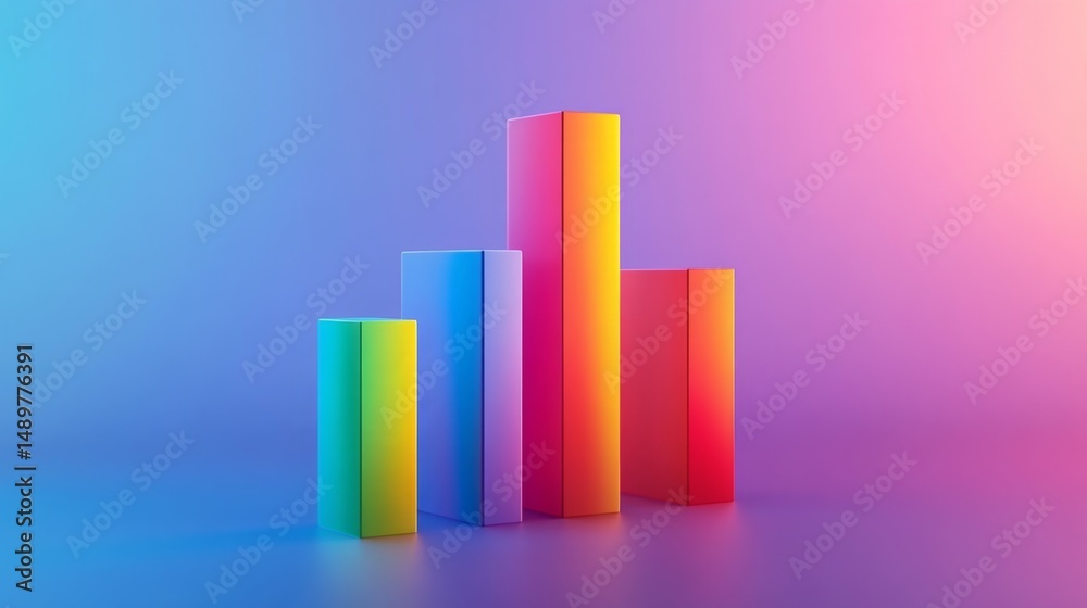 Poster An interactive-looking D bar graph with pulsating bars, symbolizing changing financial trends, set against a sleek background for a futuristic feel.