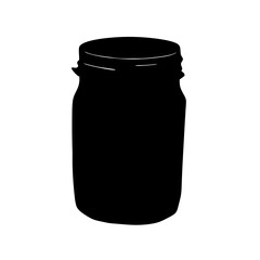 Simple Jar or Container Silhouette with Lid Vector Illustration