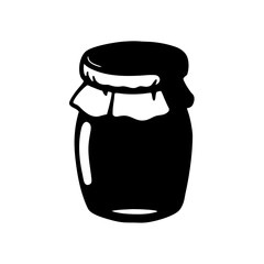 Simple Jar or Container Silhouette with Lid Vector Illustration
