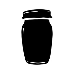 Simple Jar or Container Silhouette with Lid Vector Illustration