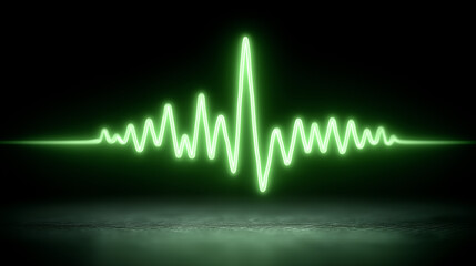 the heartbeat of a person in green on a black background