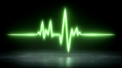the heartbeat of a person in green on a black background