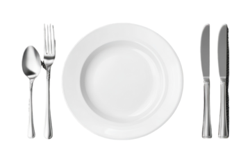Elegant Table Setting invites you to a gourmet culinary experience refined cutlery a pristine on transparent background