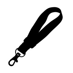 Wrist Lanyard Strap with Lobster Claw Clasp Silhouette Vector Illustration