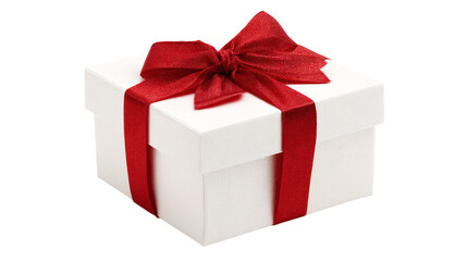 Obraz premium a white gift box with a red ribbon