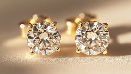 Fototapeta premium Elegant diamond stud earrings (4)