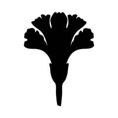 Carnation Flower Minimalist Silhouette Vector Illustration
