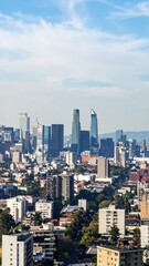 Obraz premium Clear City Skyline with Visible Boundaries Between Urban Districts