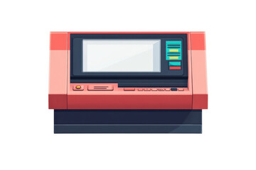 Fototapeta premium Evoking nostalgia with an old retro ATM machine a symbol of vintage banking and payments in on transparent background