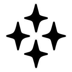 Sparkle four pointed star shape silhouettes vector illustration
